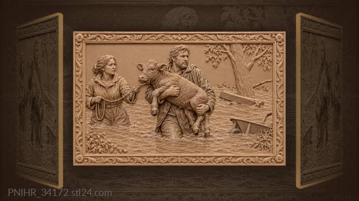 Saving a calf during the flood 3d STL model