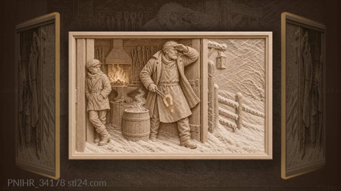 Blacksmiths wait out the snowstorm 3d STL model