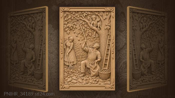 Gathering acorns beneath the old oak 3d STL model