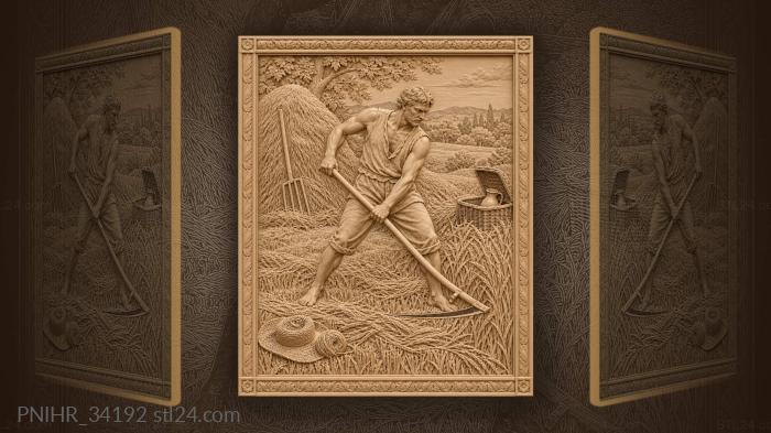 Reaper harvesting the wheat crop 3d STL model