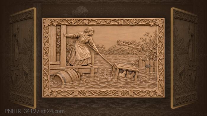 Rescuing chickens during the flood 3d STL model