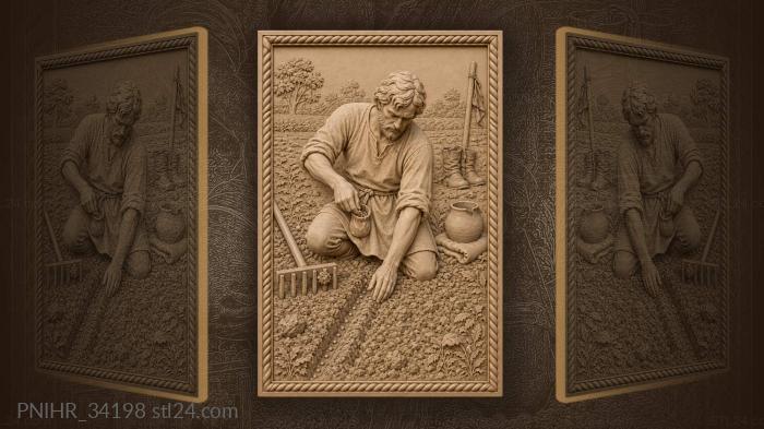 Sowing seeds in the garden 3d STL model