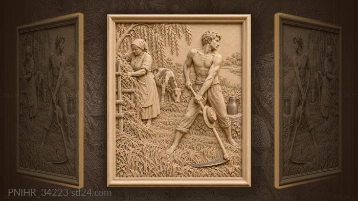 Haymaking by the old fence 3d STL model