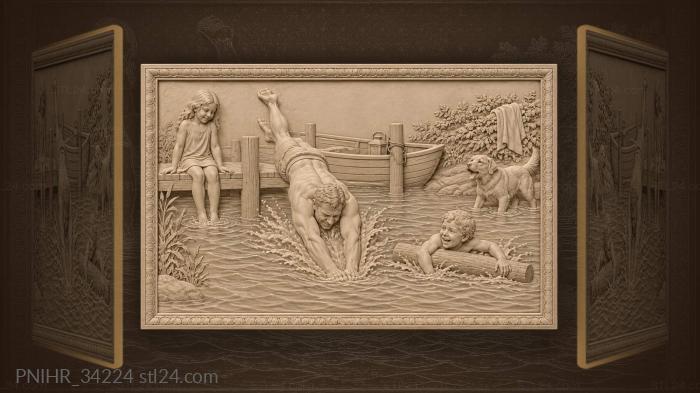 Summer swimming by the dock 3d STL model