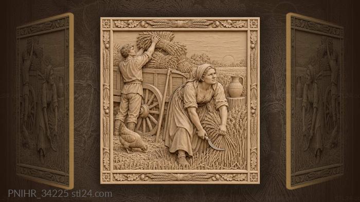 Harvesting at sunset 3d STL model