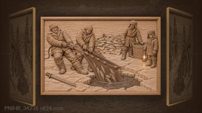 Winter netting out on the ice 3d STL model