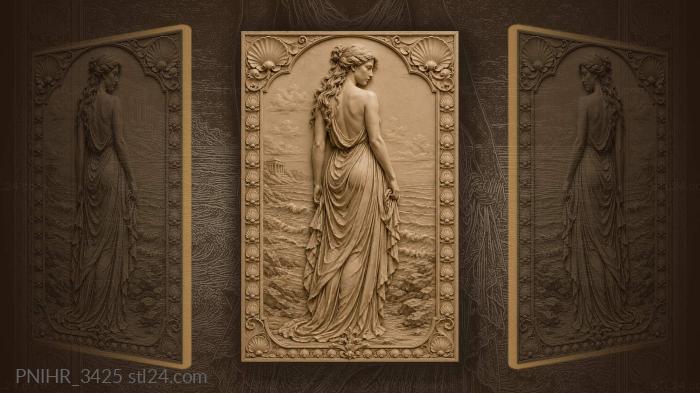 Back view in a flowing gown 3d STL model