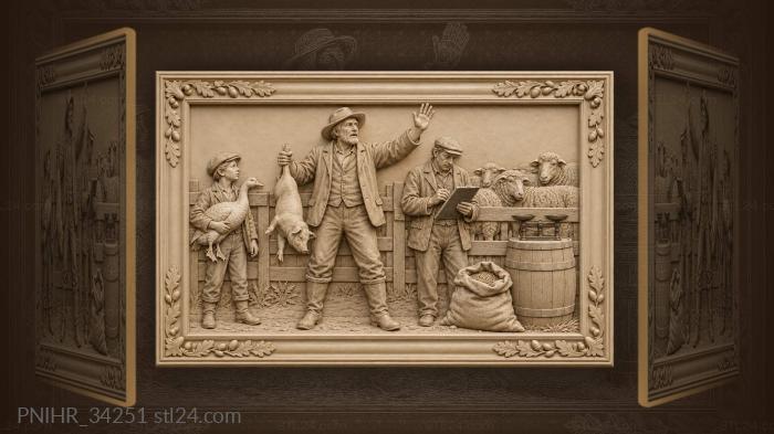 Autumn fair livestock auction scene 3d STL model