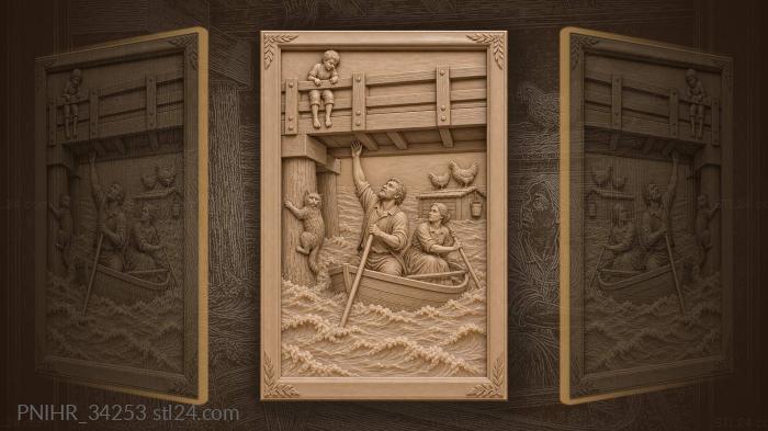 Bridge disappears beneath spring flood 3d STL model