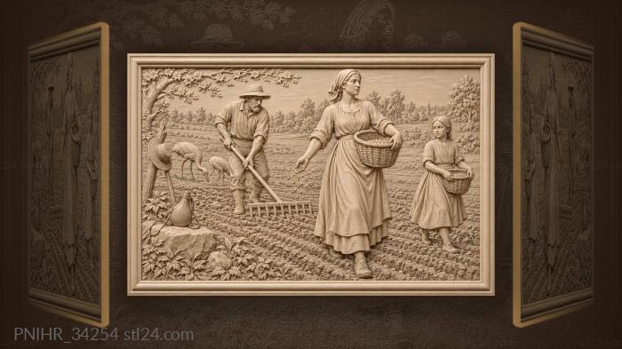 Spring sowing in the field 3d STL model