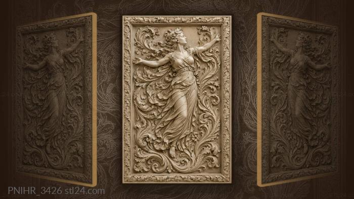 Dancing woman with flowing forms 3d STL model