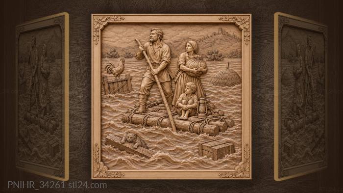 Makeshift raft floats across floodwater 3d STL model