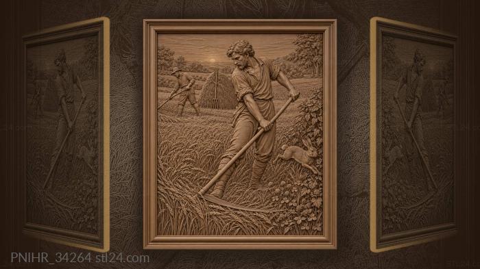 Mowers in golden morning light 3d STL model