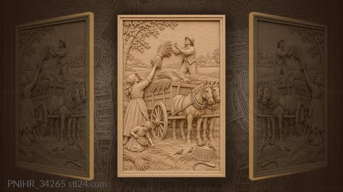 Harvest time golden fields labor 3d STL model