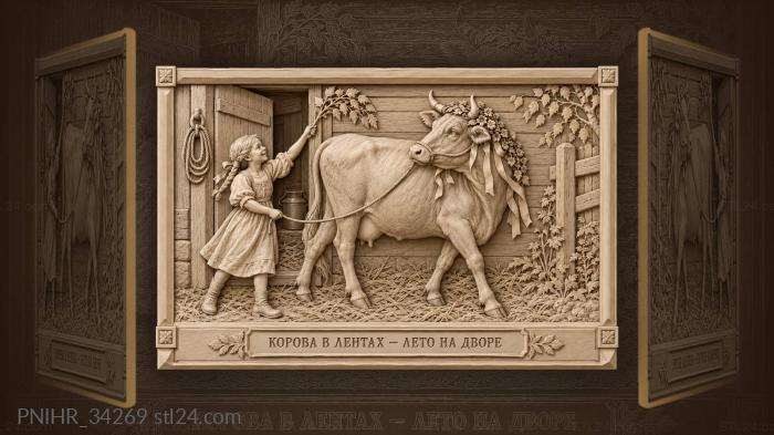Ribboned cow welcomes summer outdoors 3d STL model