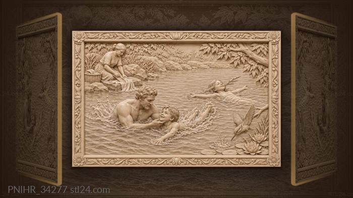 River swim lesson summer day 3d STL model