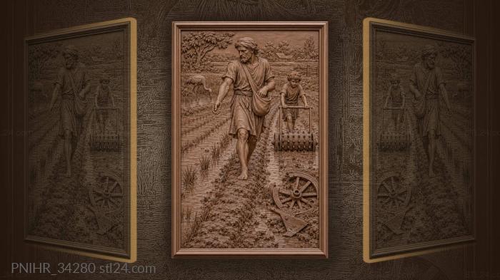 Sower boy crane field work 3d STL model
