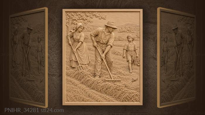 Child carries water to haymakers 3d STL model