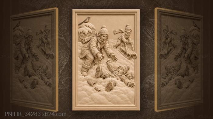 Winter fun snowy day rescue 3d STL model