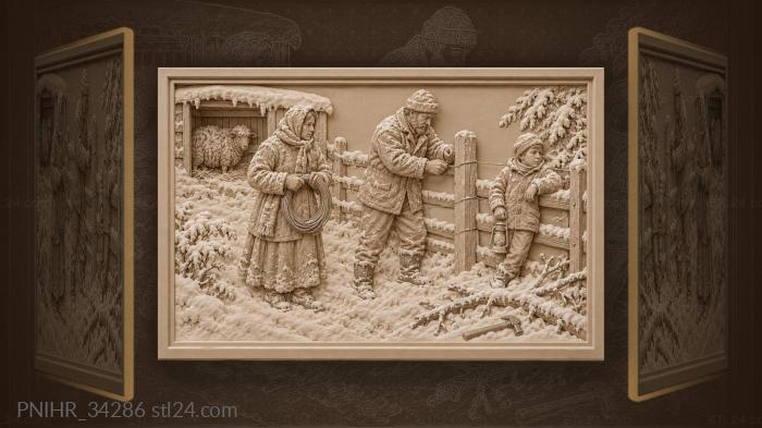 Winter storm fence repair family 3d STL model