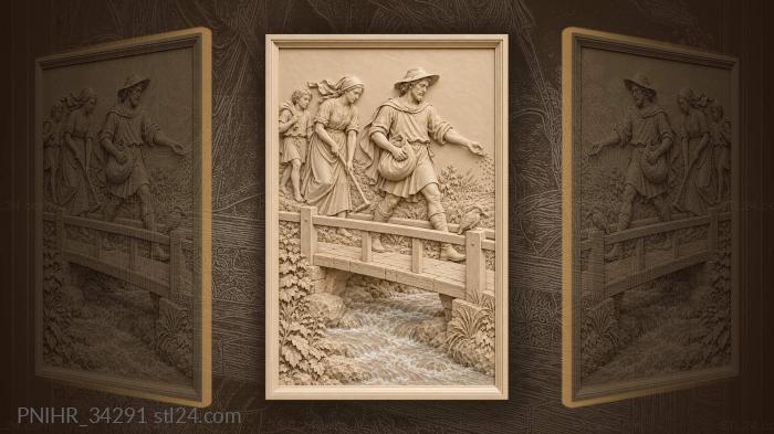 Sower crossing bridge with helpers 3d STL model
