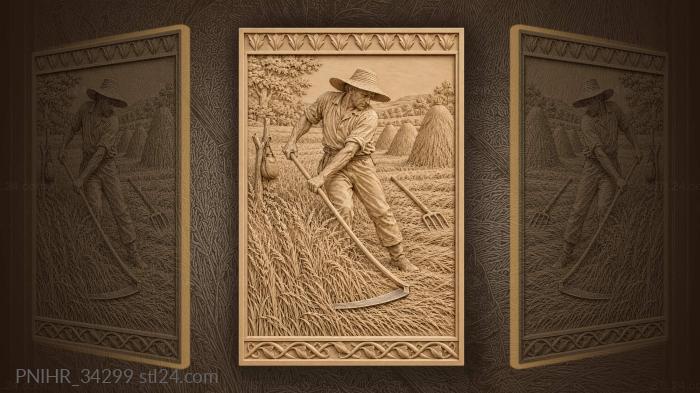 Haymaker in summer field rhythm 3d STL model