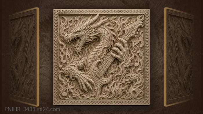 Dragon’s fiery guitar song 3d STL model