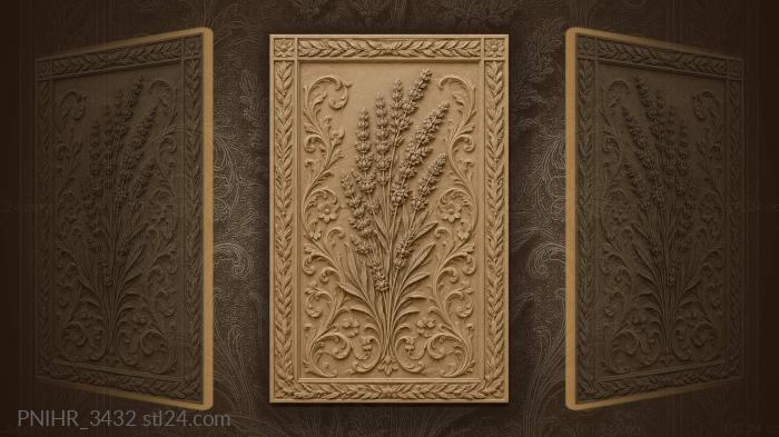 Lavender blooms floral laurel wreath 3d STL model