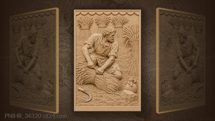 Harvest time weary reaper working 3d STL model