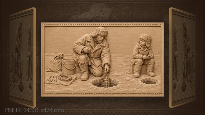 Lowering a cage trap on rope 3d STL model