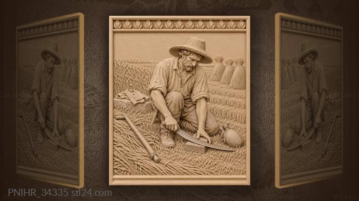 Beside cut swath mower hones scythe 3d STL model