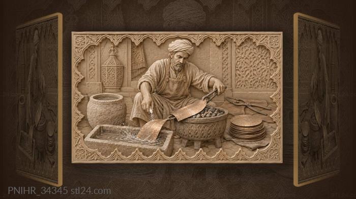 Copper sheet over the moroccan charcoal brazier 3d STL model