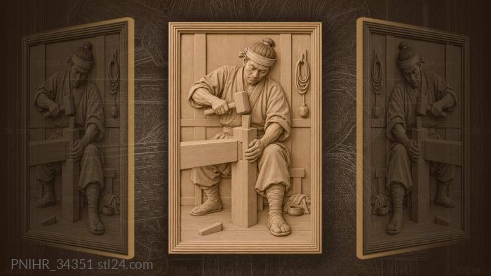 Joiner fitting wedged tenon mortise 3d STL model