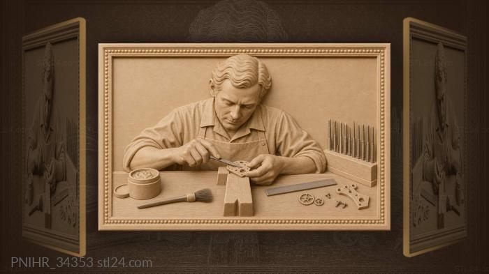 Watchmaker at work precision crafting 3d STL model