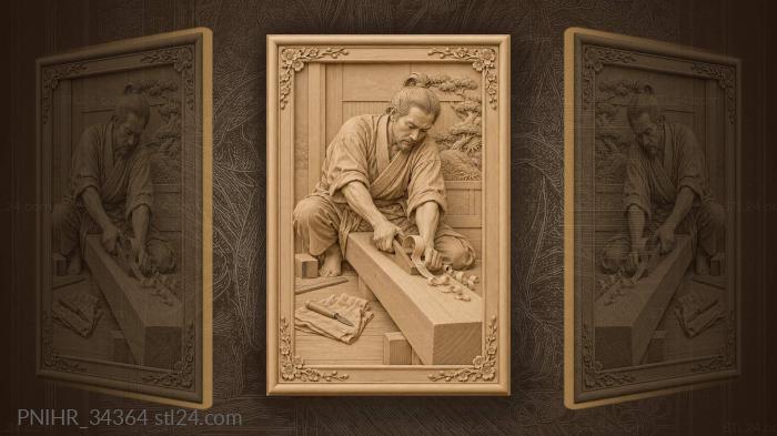 Joiner planing wood traditional craft 3d STL model
