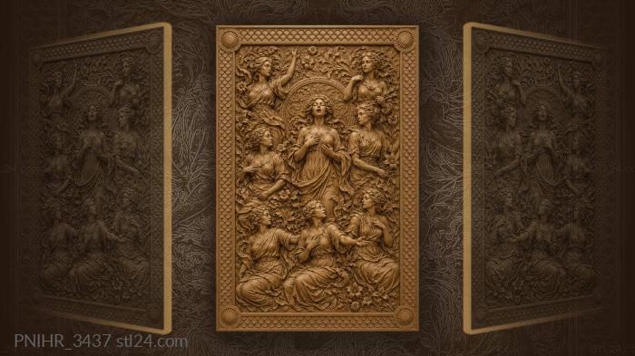 Singing muse with floral entourage 3d STL model