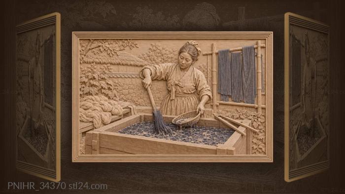Korean dyer indigo dyeing process 3d STL model