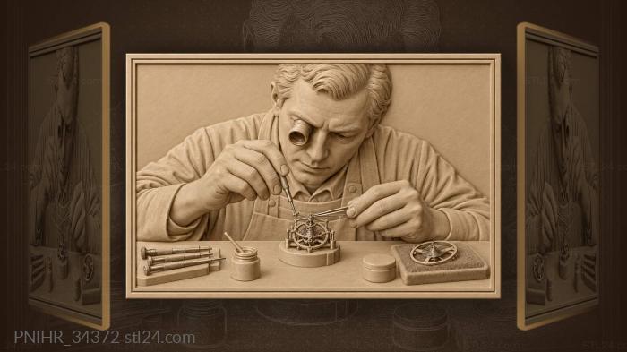 Watchmaker secures screw inside tourbillon carriage 3d STL model
