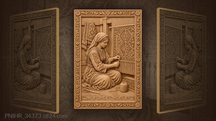 Weaver finishing carpet fringe details 3d STL model