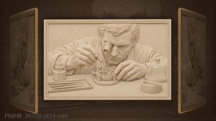 Watchmaker’s precision oiling a jewel 3d STL model