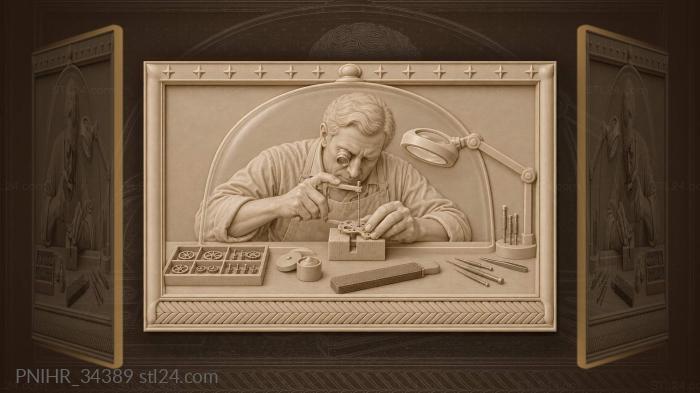 Watchmaker’s meticulous work under glass 3d STL model