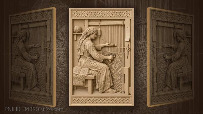 Weaver at work counting rows 3d STL model