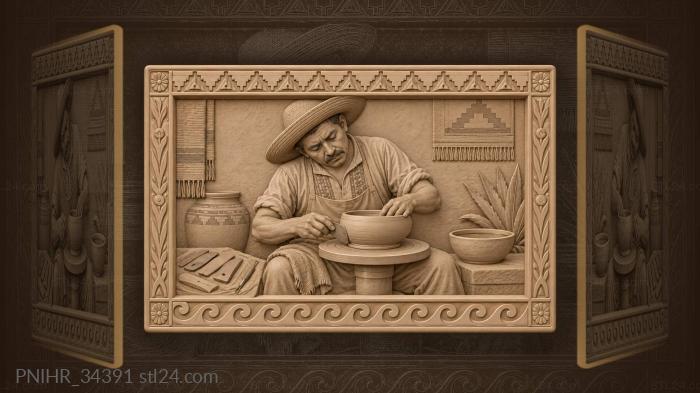 Metal scraper truing a leather hard bowl 3d STL model