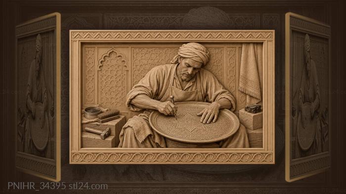Moroccan chaser hammers a star medallion 3d STL model