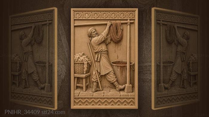 Dyer hanging vibrant wool skein 3d STL model