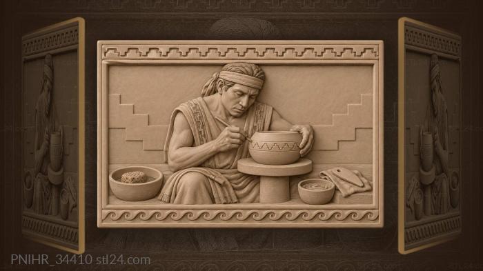Zigzag running around a wet bowl rim 3d STL model