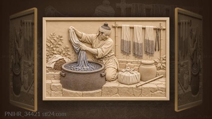 Korean dyer and indigo silk 3d STL model