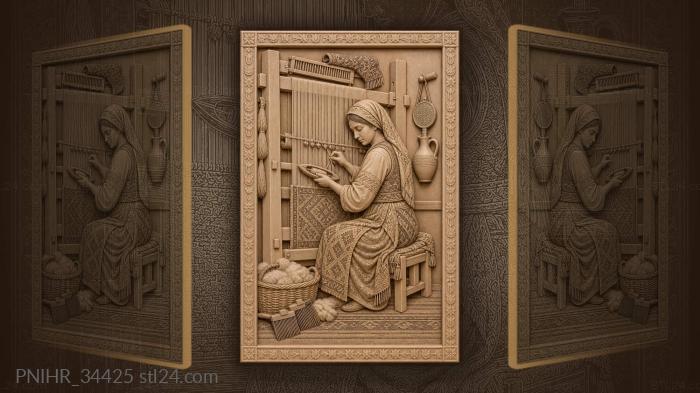 Turkish weaver knots warp and pulls shuttle 3d STL model