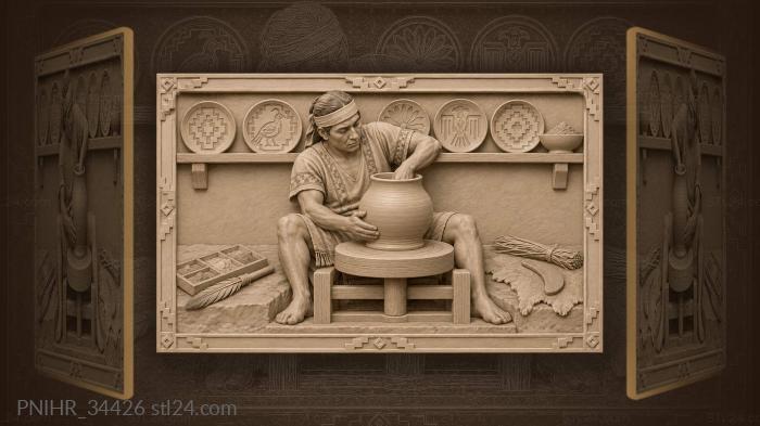Thumb pressed into the base of a jar 3d STL model