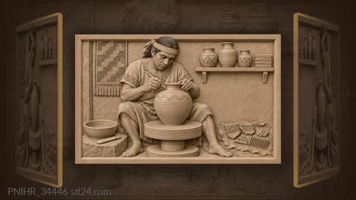 Wavy groove cut around the vase shoulder 3d STL model